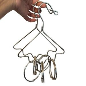 Set of 2 Silver tone Belt/Scarf/Bag Metal Hangers with hooks